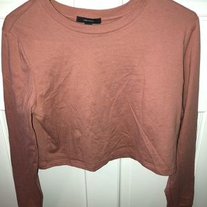 Forever 21 Cropped Long-sleeve Top